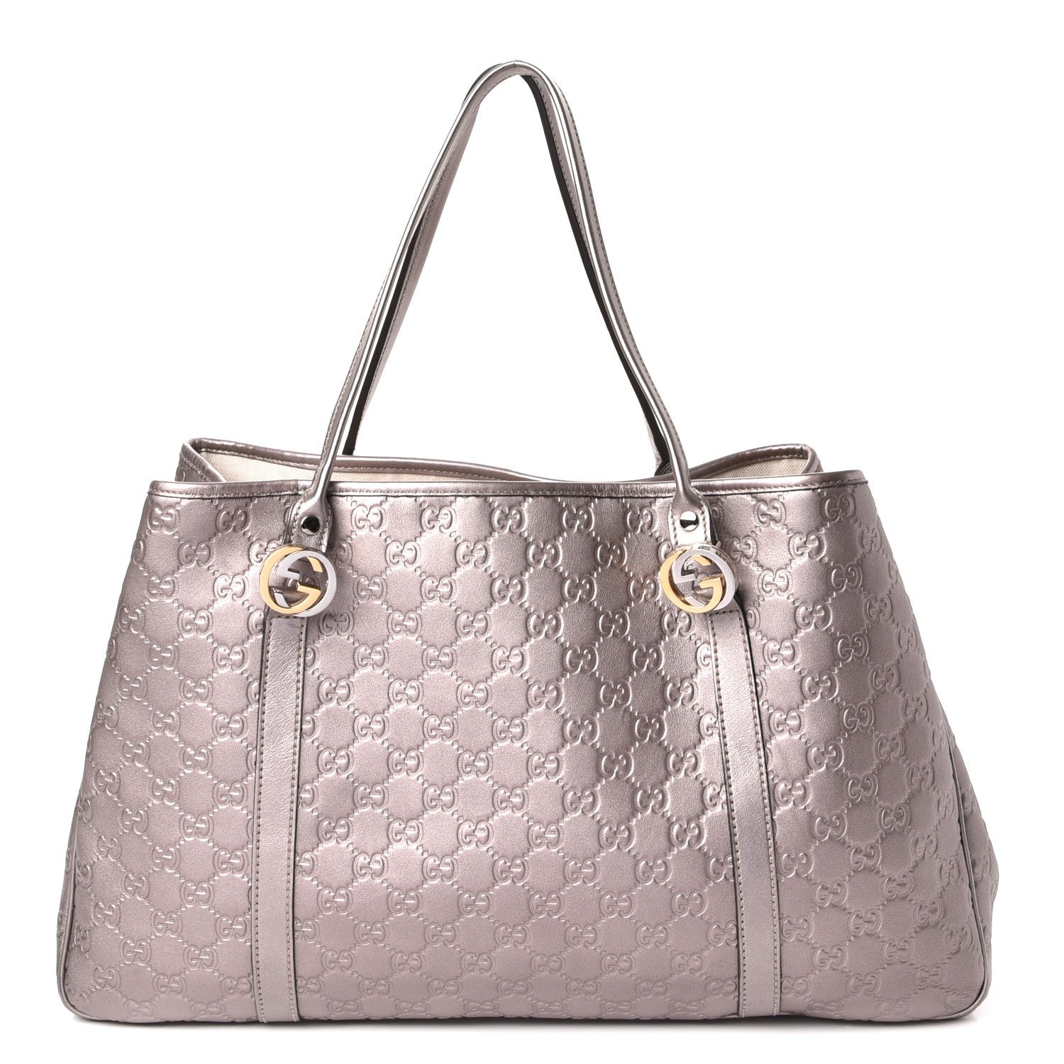 Gucci Metallic Guccissima Large GG Twins Tote Mauve 1 of 9