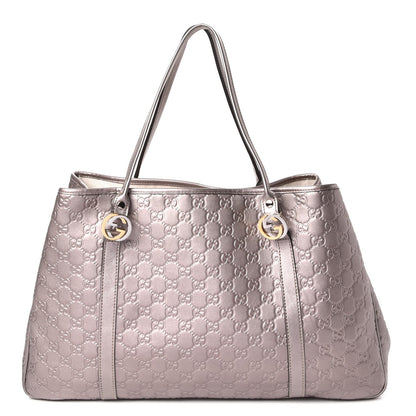 Gucci Metallic Guccissima Large GG Twins Tote Mauve 1 of 9