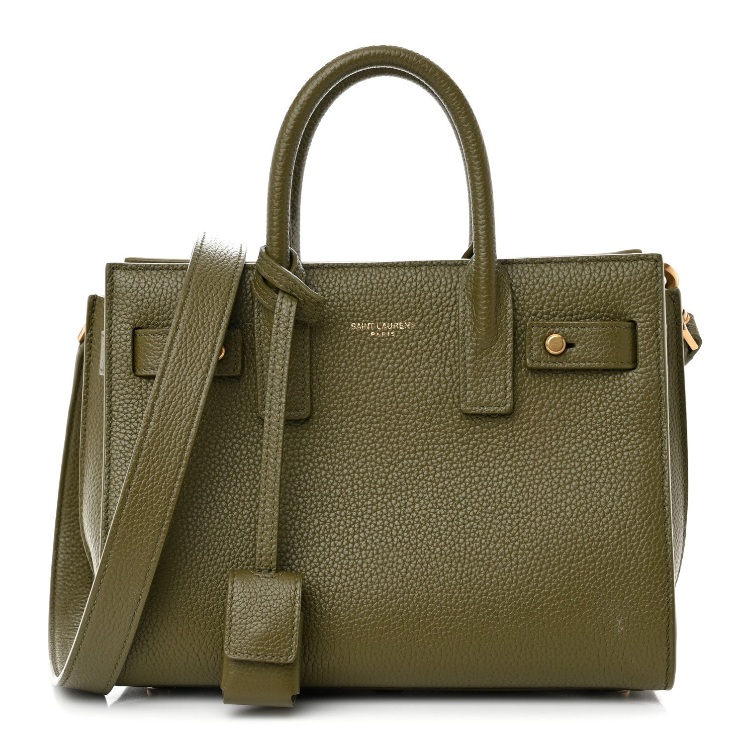 Saint Laurent Grained Calfskin Nano Supple Sac De Jour Green 1 of 15