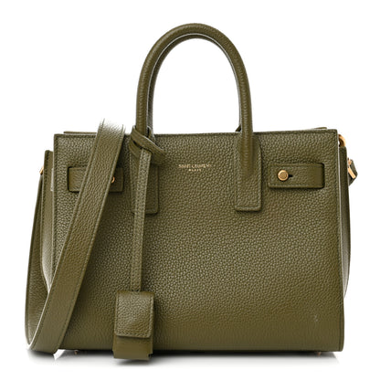 Saint Laurent Grained Calfskin Nano Supple Sac De Jour Green 1 of 15