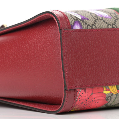 Gucci GG Supreme Monogram Flora Web Small Ophidia Tote Bag Red 8 of 9