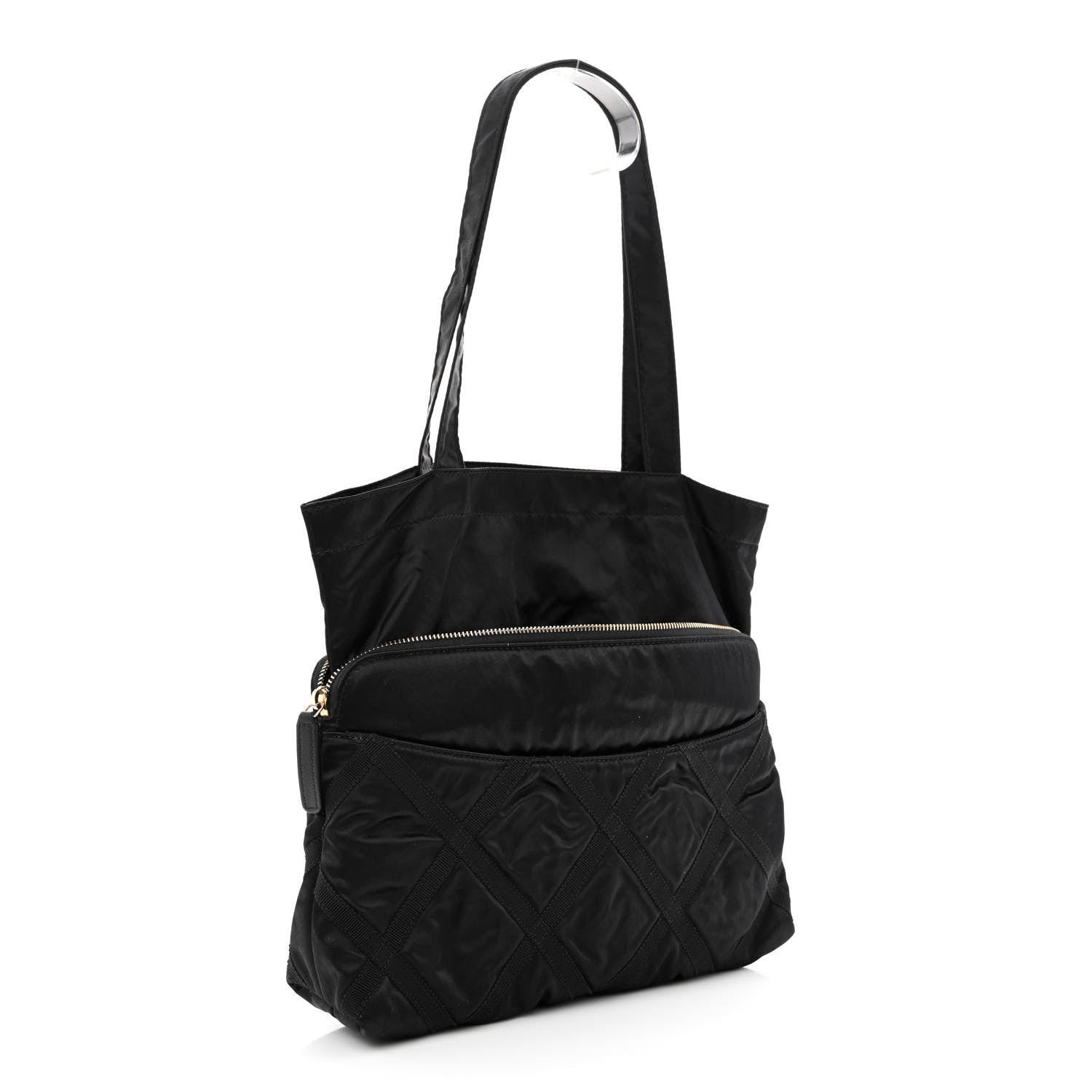 Chanel Nylon Grosgrain Large Lifestyle Pouch With Foldable Tote Black 3 of 14