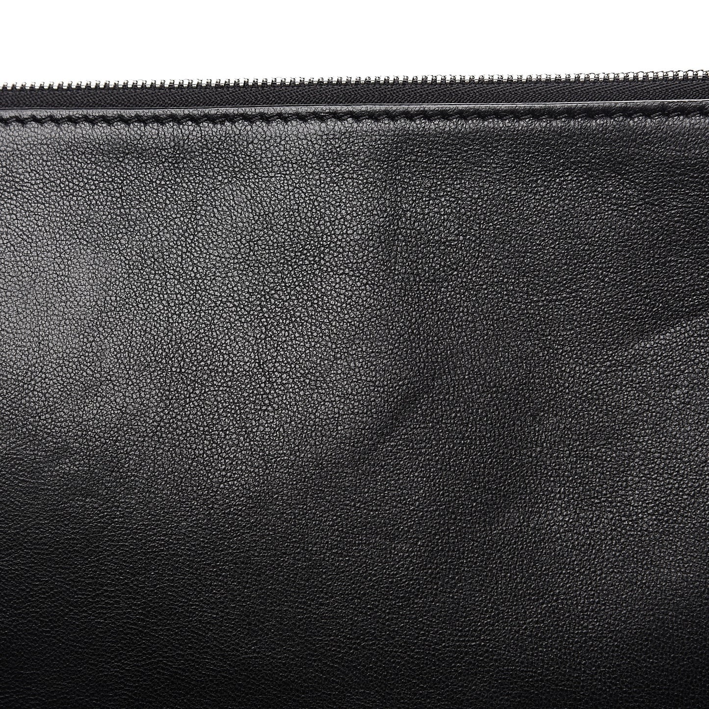 Drummed Calfskin Suede Double Zip Trapeze Black