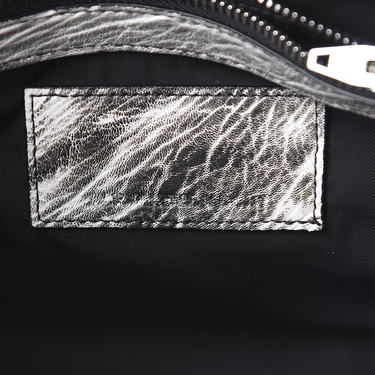Pebbled Lambskin Rockie Black White Rhodium Hardware