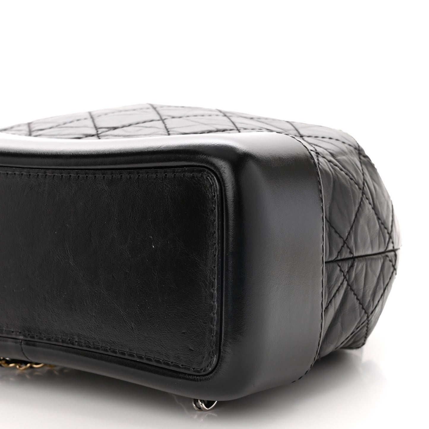 Aged Calfskin Quilted Small Gabrielle Backpack Black