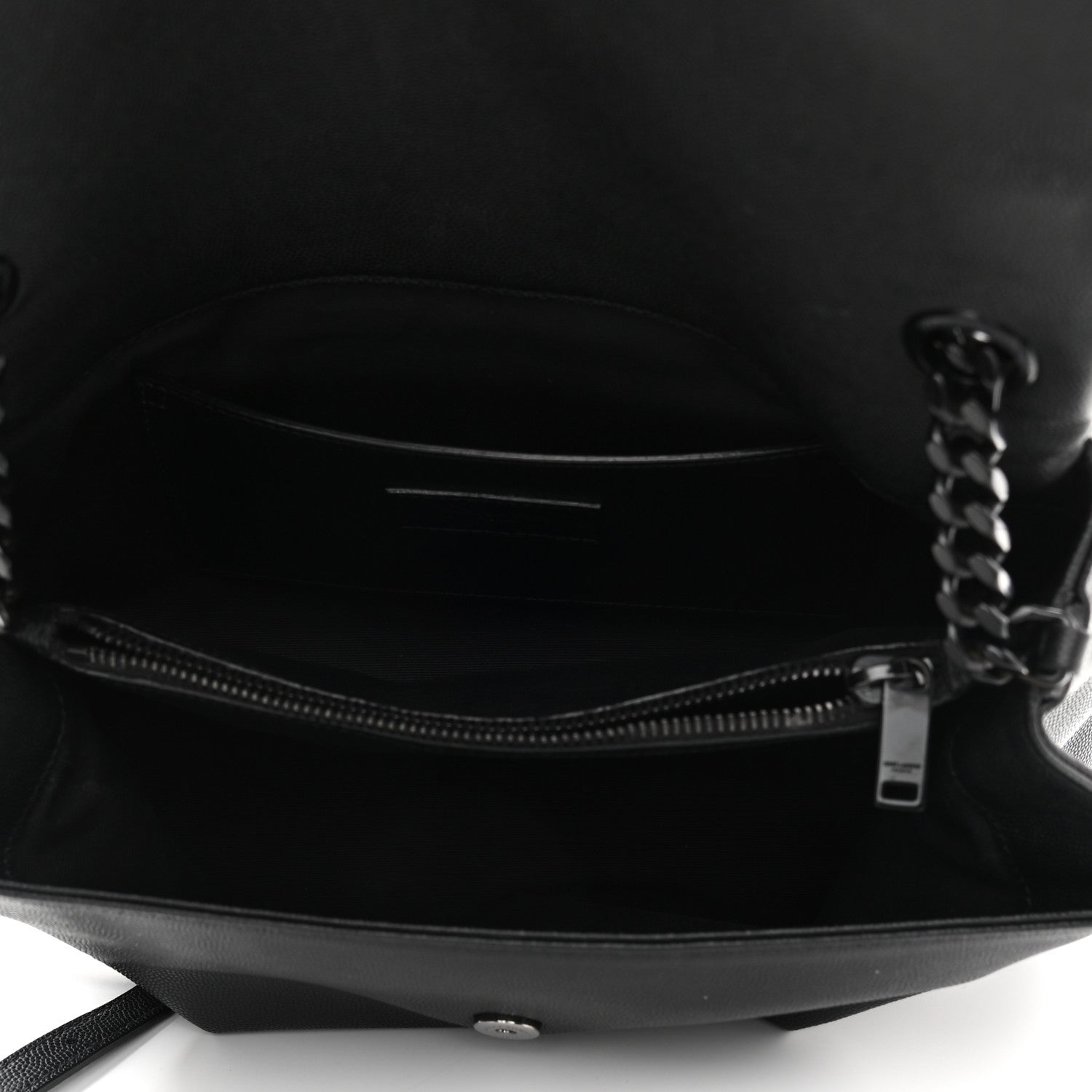 Saint Laurent Grain De Poudre Medium West Hollywood Monogram Fold-Over Black 5 of 13