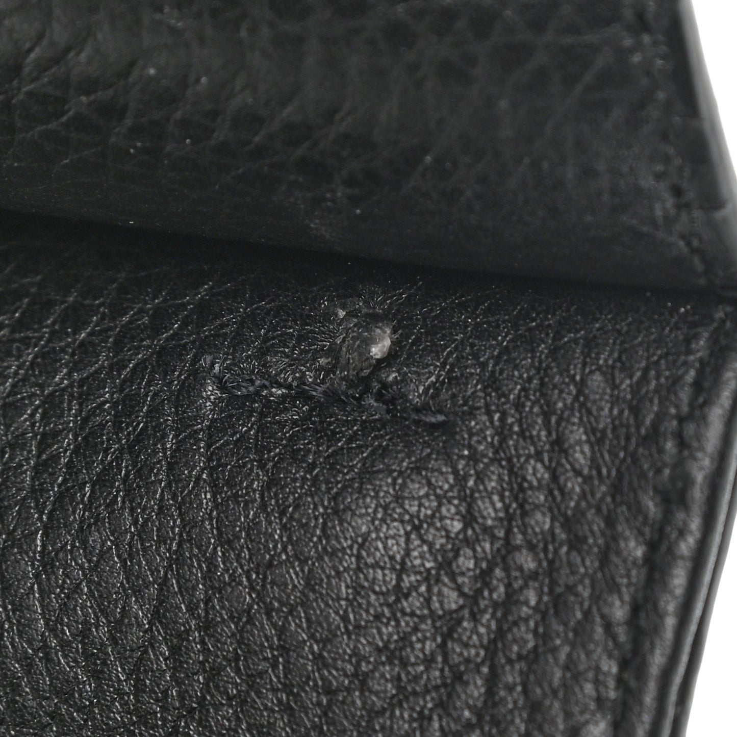 Pebbled Calfskin Large Bamboo Daily Top Handle Bag Black