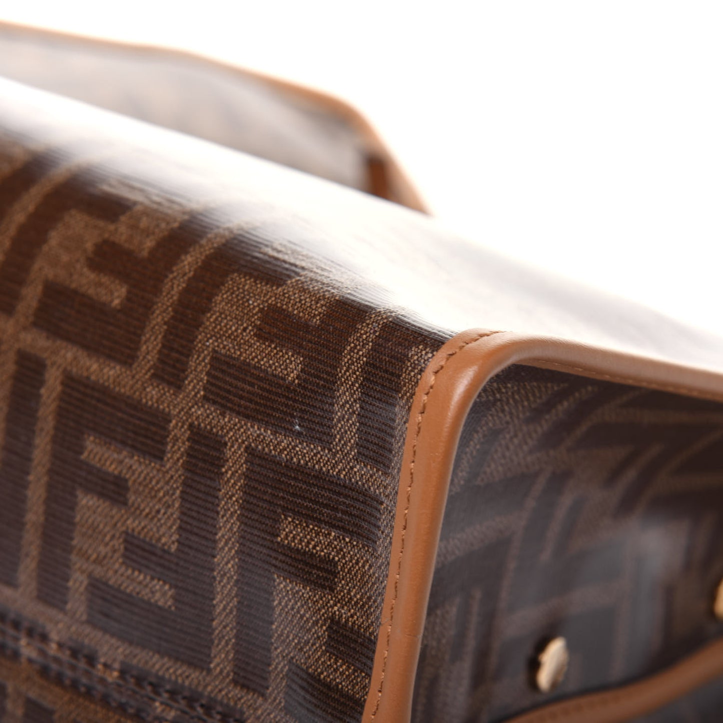 Glazed Fabric Vitello Century FF 1974 Stamp Patch Medium Peekaboo Defender Cover Mogano Panna Caramello