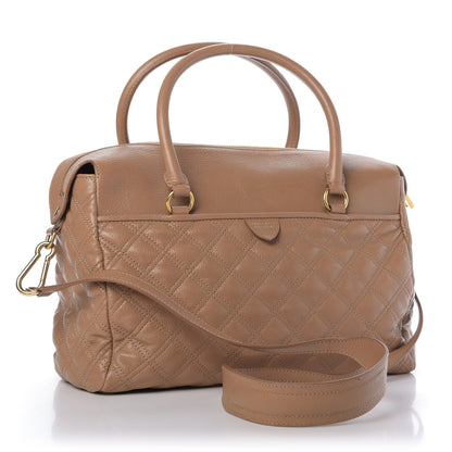Marc Jacobs Calfskin Quilted Flap Shoulder Bag Taupe 4 of 11