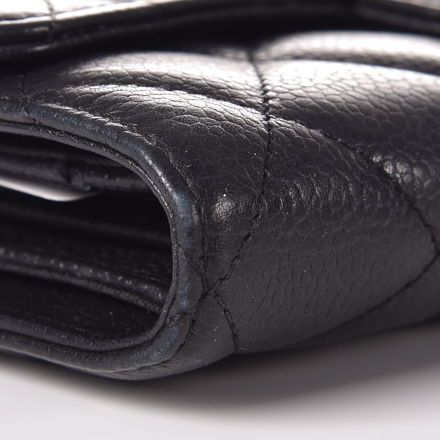 Caviar Quilted Large Flap Wallet Black