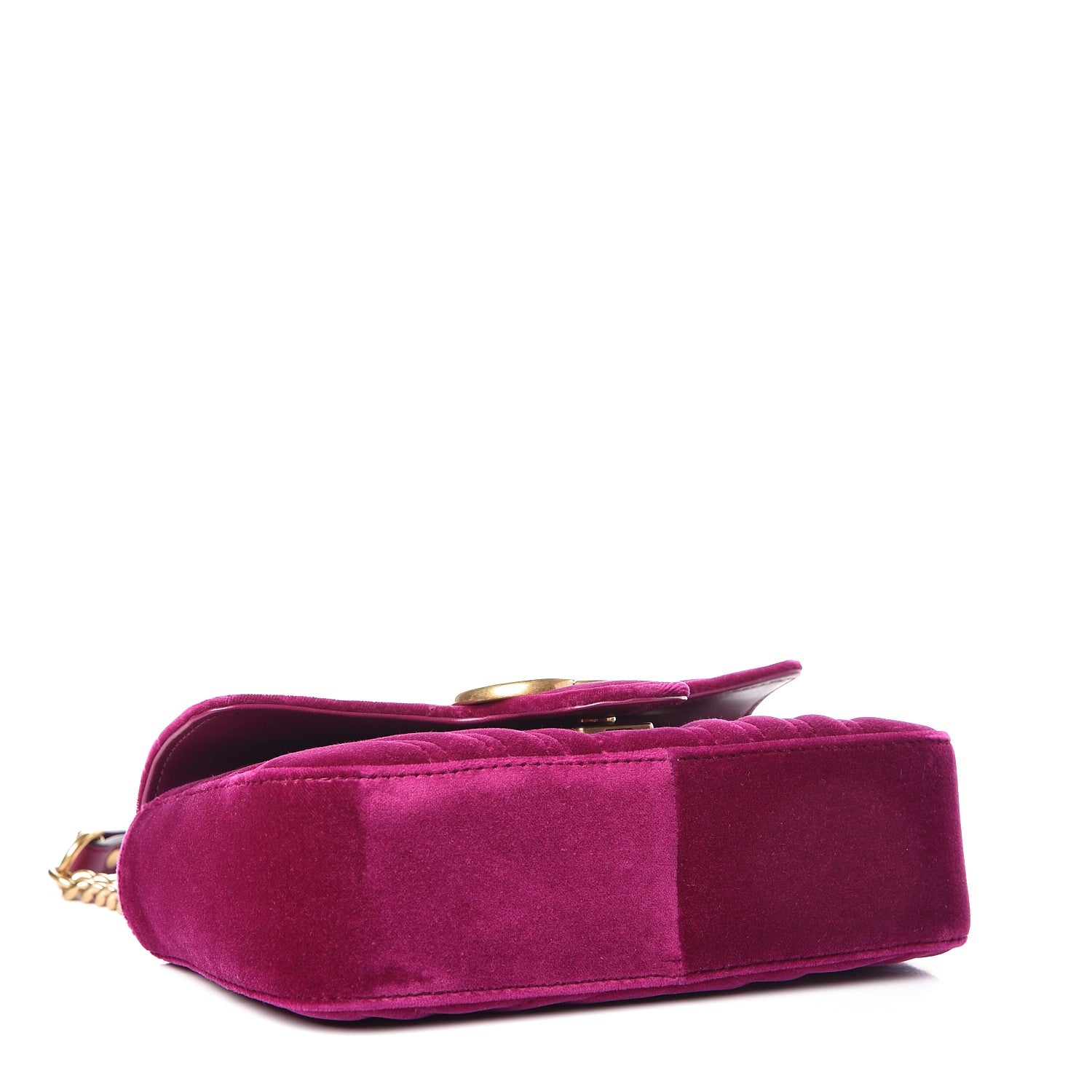 Gucci Velvet Matelasse Mini GG Marmont Shoulder Bag Fuchsia Violet Cyclamen 4 of 8