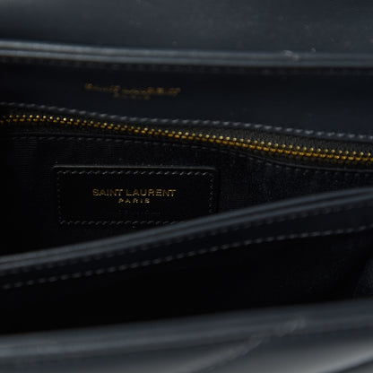 Saint Laurent Calfskin Y Quilted Monogram Toy Loulou Crossbody Bag Graphite 8 of 12