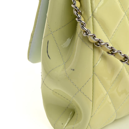 Chanel Patent Quilted Clutch With Chain Flap Light Green 11 of 11