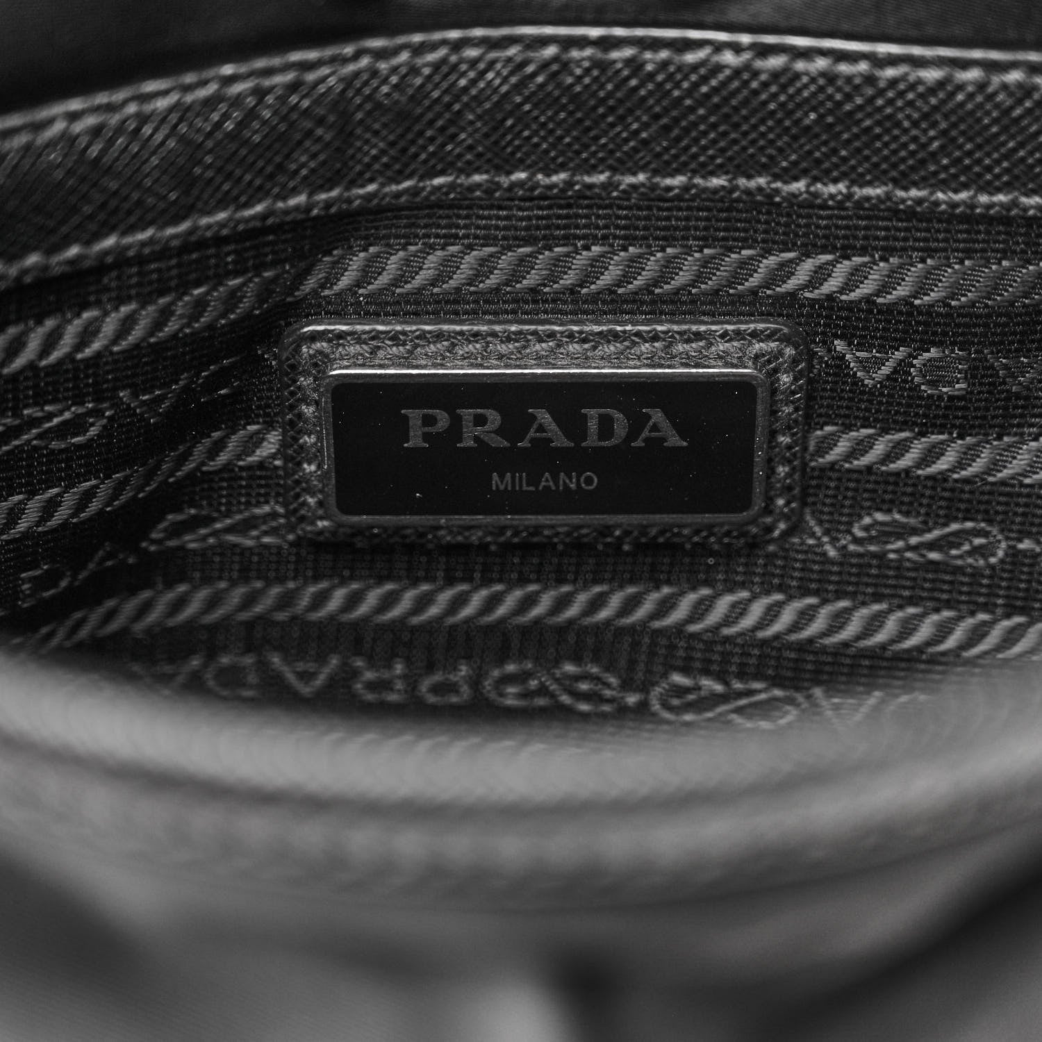 Prada Tessuto Nylon Saffiano Logo Messenger Bag Black 6 of 11