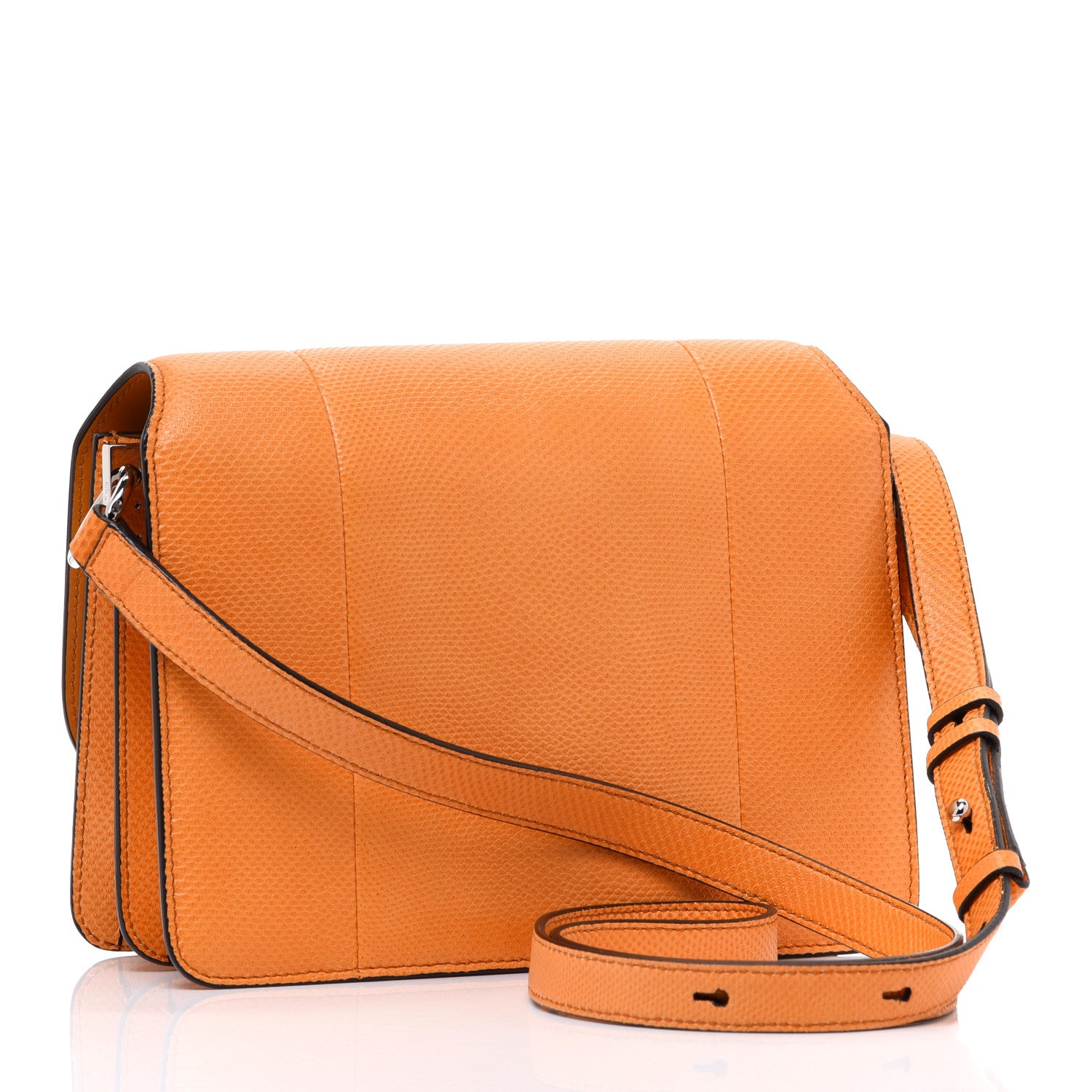 Salvatore Ferragamo Calfskin Reptile Embossed Small Joanne Crossbody Orange 2 of 9