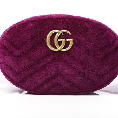 Gucci Velvet Matelasse GG Marmont Belt Bag 85 34 Fuchsia Violet Cyclamen 10 of 11
