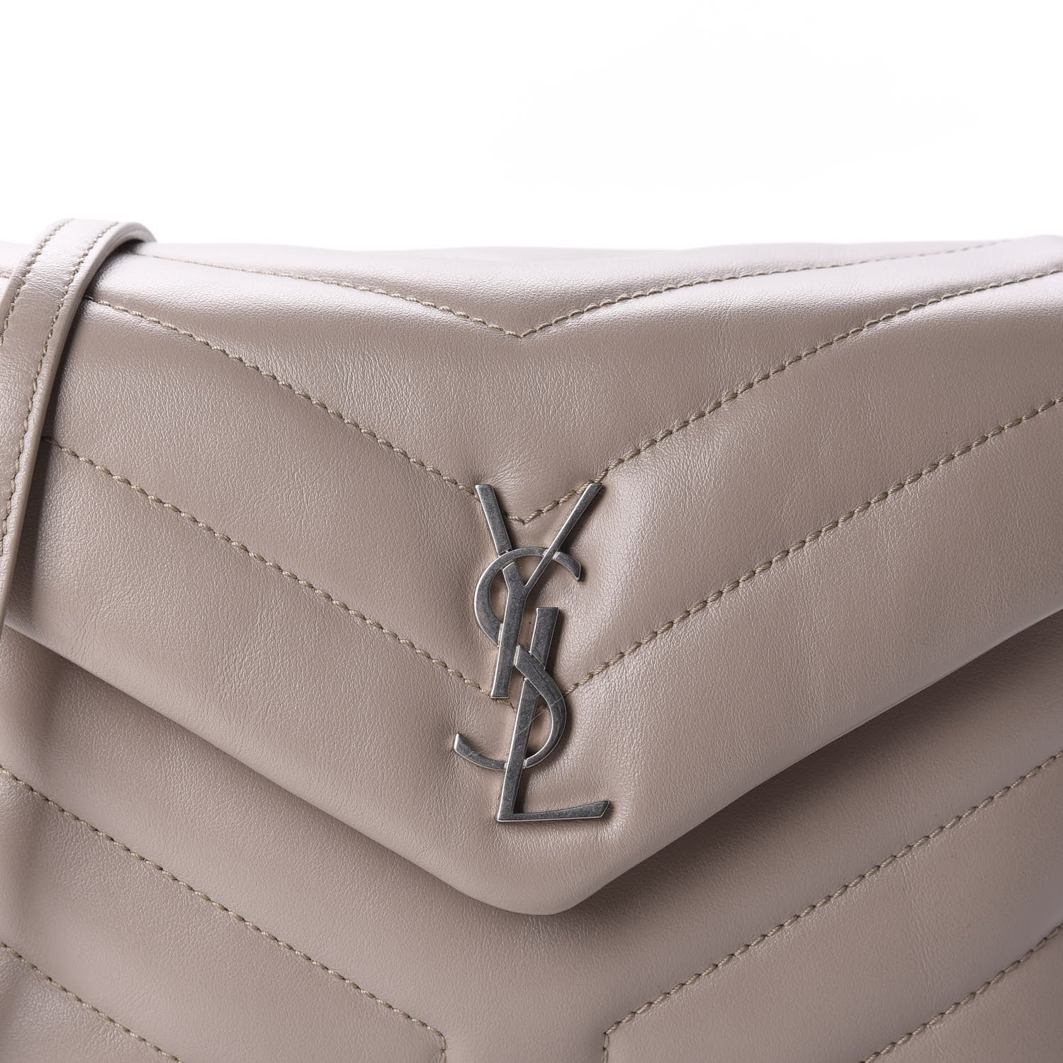 Saint Laurent Calfskin Y Quilted Monogram Toy Loulou Crossbody Bag Light Natural 11 of 12