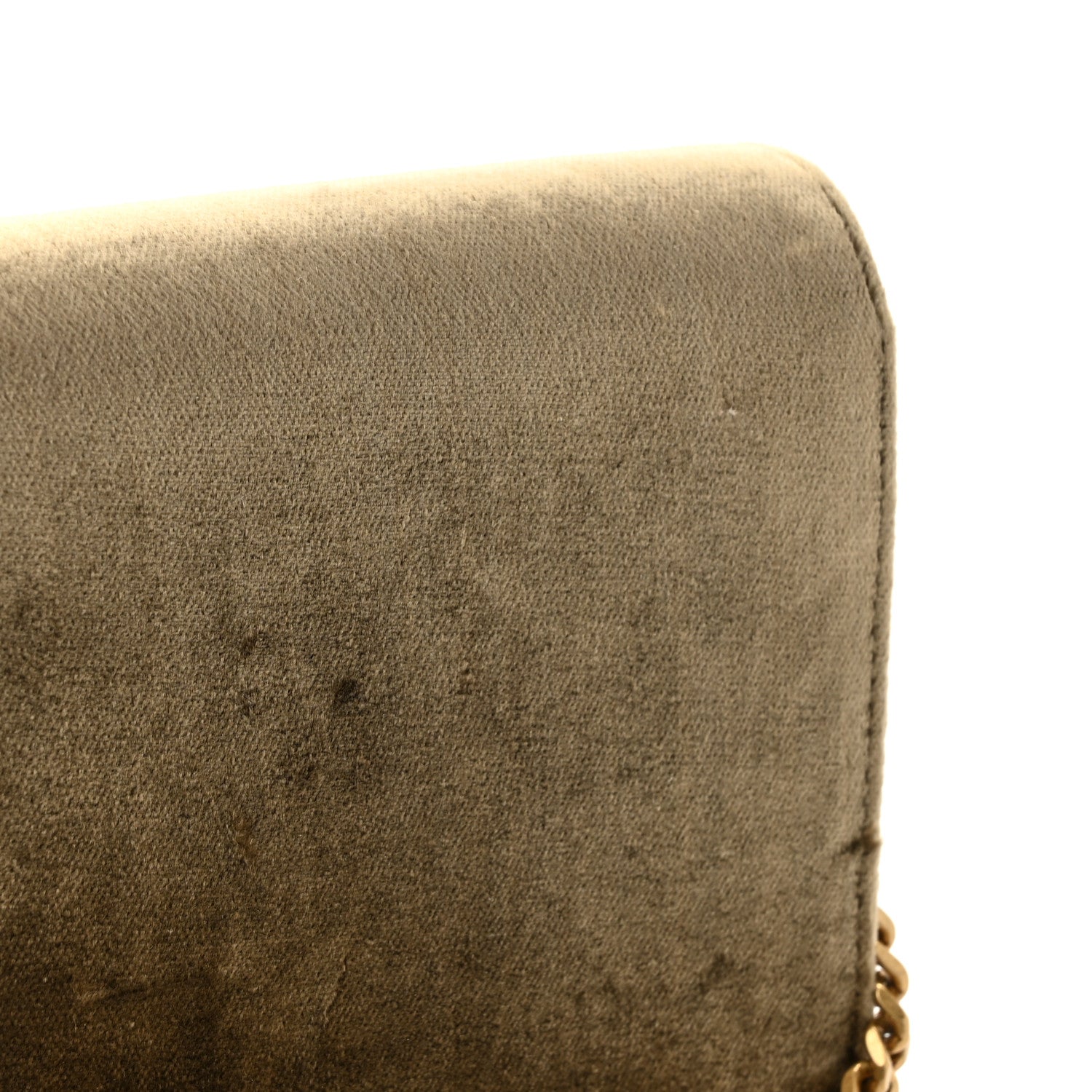 Saint Laurent Velvet Kate Tassel Chain Wallet Olive 11 of 11