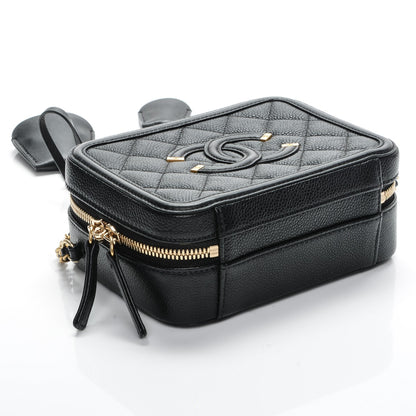 Chanel Caviar Quilted Small CC Filigree Vanity Case Black 4 of 7