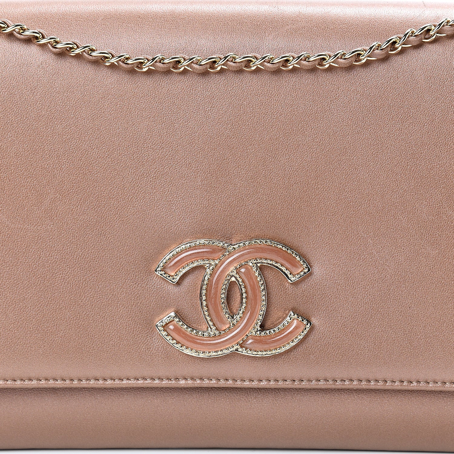 Chanel Metallic Calfskin CC Small Flap Bronze 7 of 16