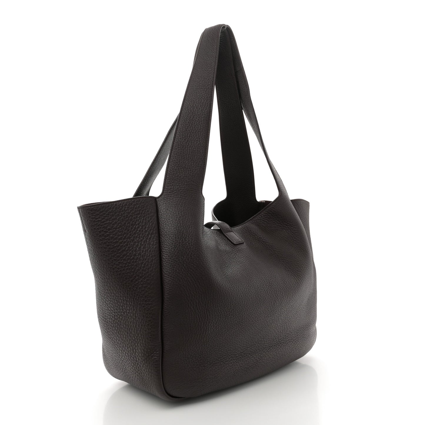 Grained Deerskin Bea Tote Marron Fonce