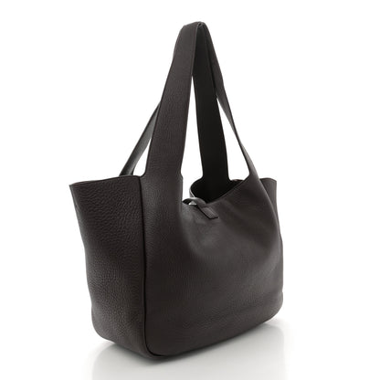 Saint Laurent Grained Deerskin Bea Tote Marron Fonce 3 of 11