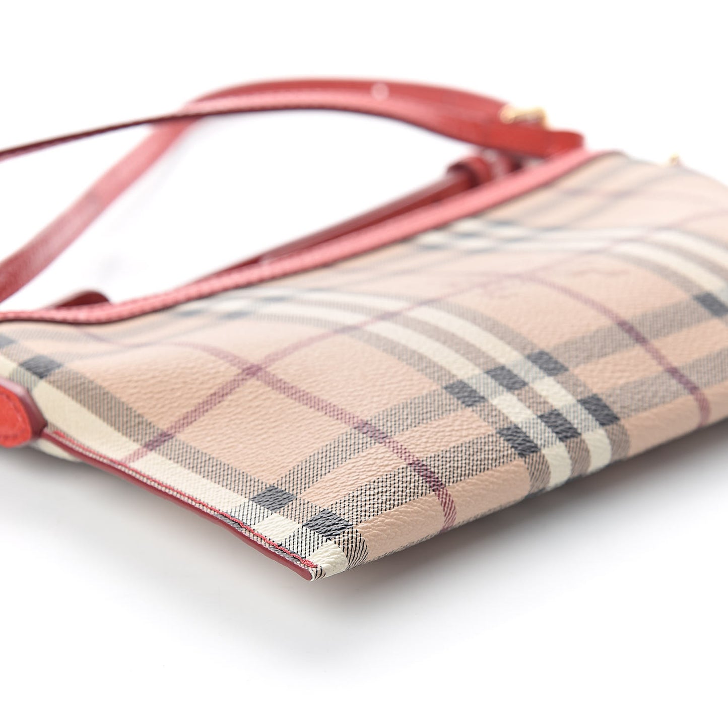 Haymarket Check Small Peyton Crossbody Clutch Bag Red