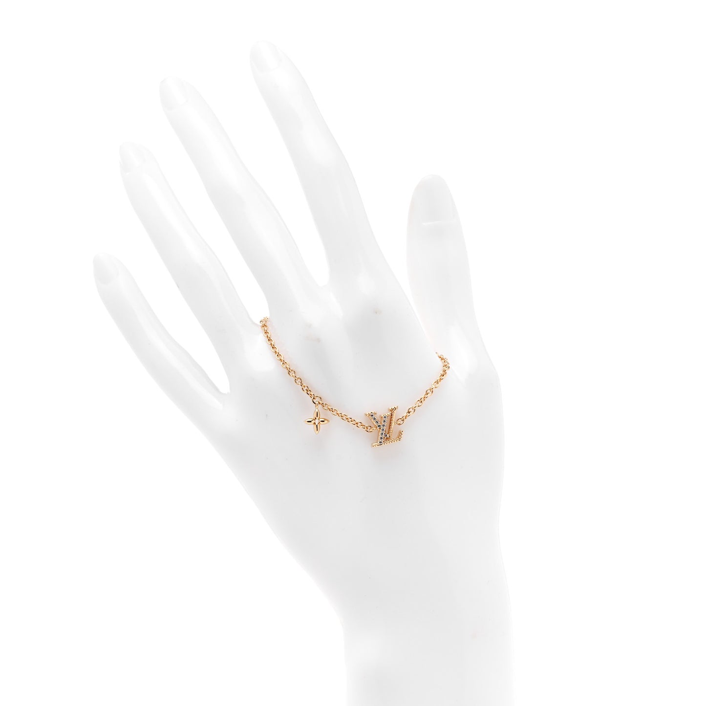 Metal Crystal LV Iconic Bracelet Gold