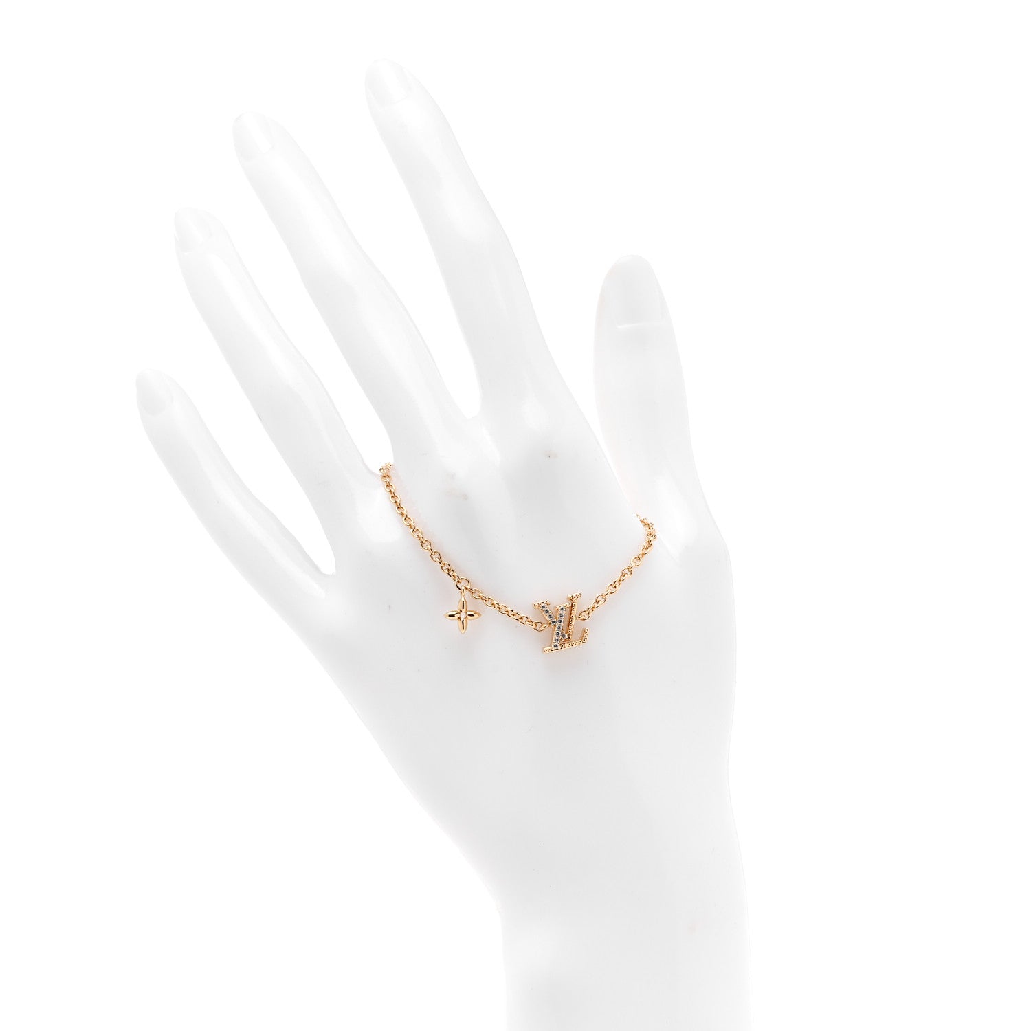 Louis Vuitton Metal Crystal LV Iconic Bracelet Gold 2 of 6