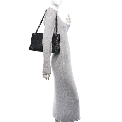 Chanel Crumpled Grained Calfskin Jumbo CC Crave Flap Black 2 of 13