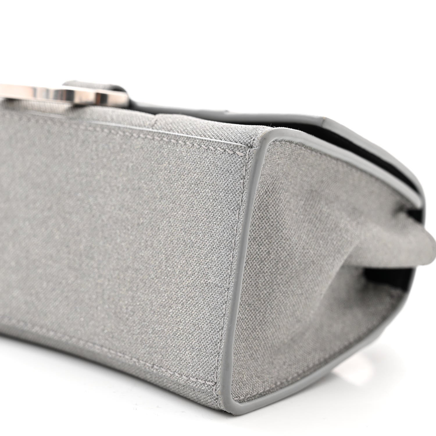 Balenciaga Sparkling Fabric Hourglass Top Handle Bag XS Silver 11 of 12