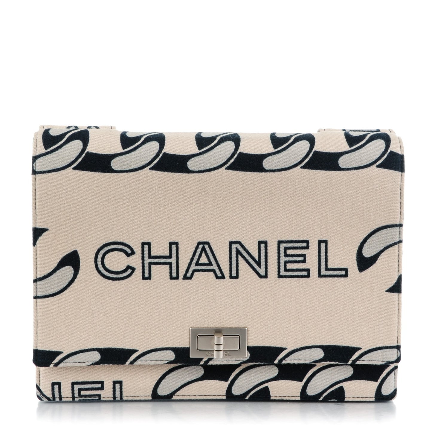 Jersey Printed Messenger Flap Beige Black