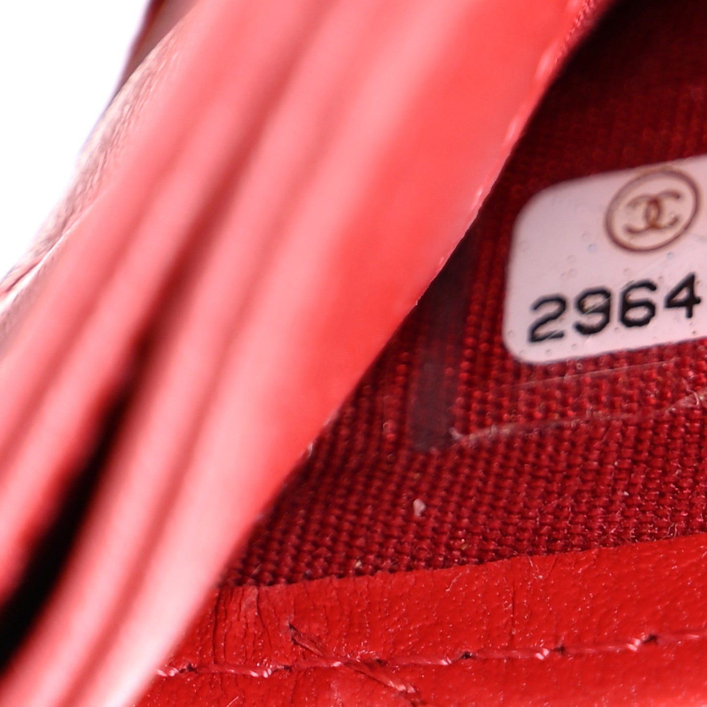 Lambskin Quilted Card Holder Red