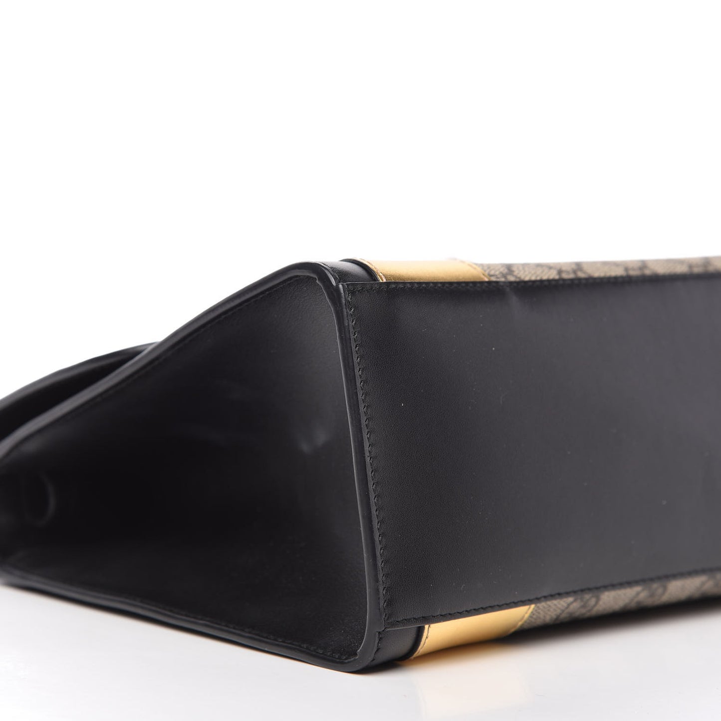 GG Supreme Monogram Small Osiride Top Handle Bag Black Gold