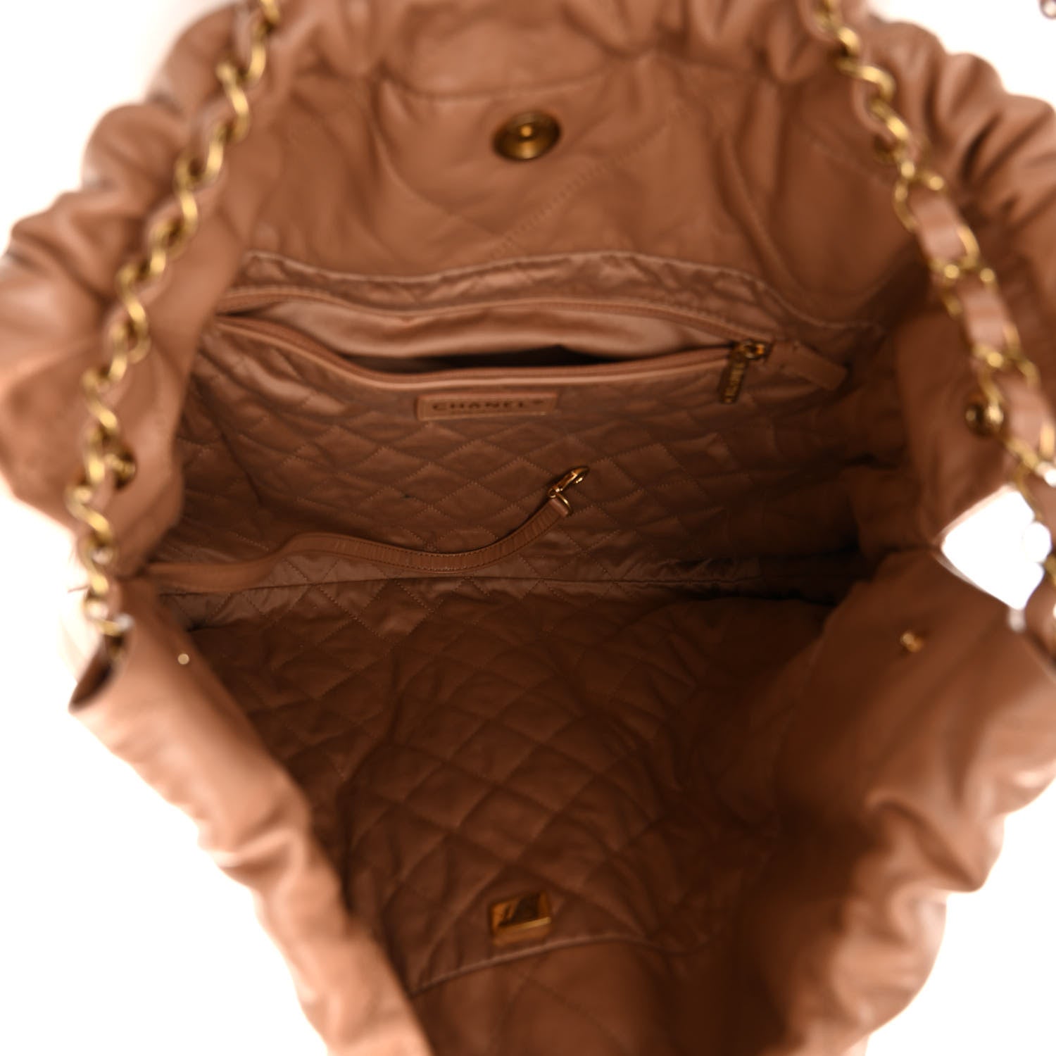 Chanel Shiny Calfskin Quilted Chanel 22 Camel 6 of 11
