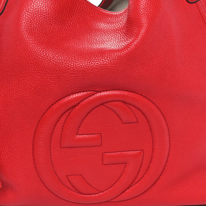 Gucci Pebbled Calfskin Large Soho Shoulder Bag Red 8 of 10