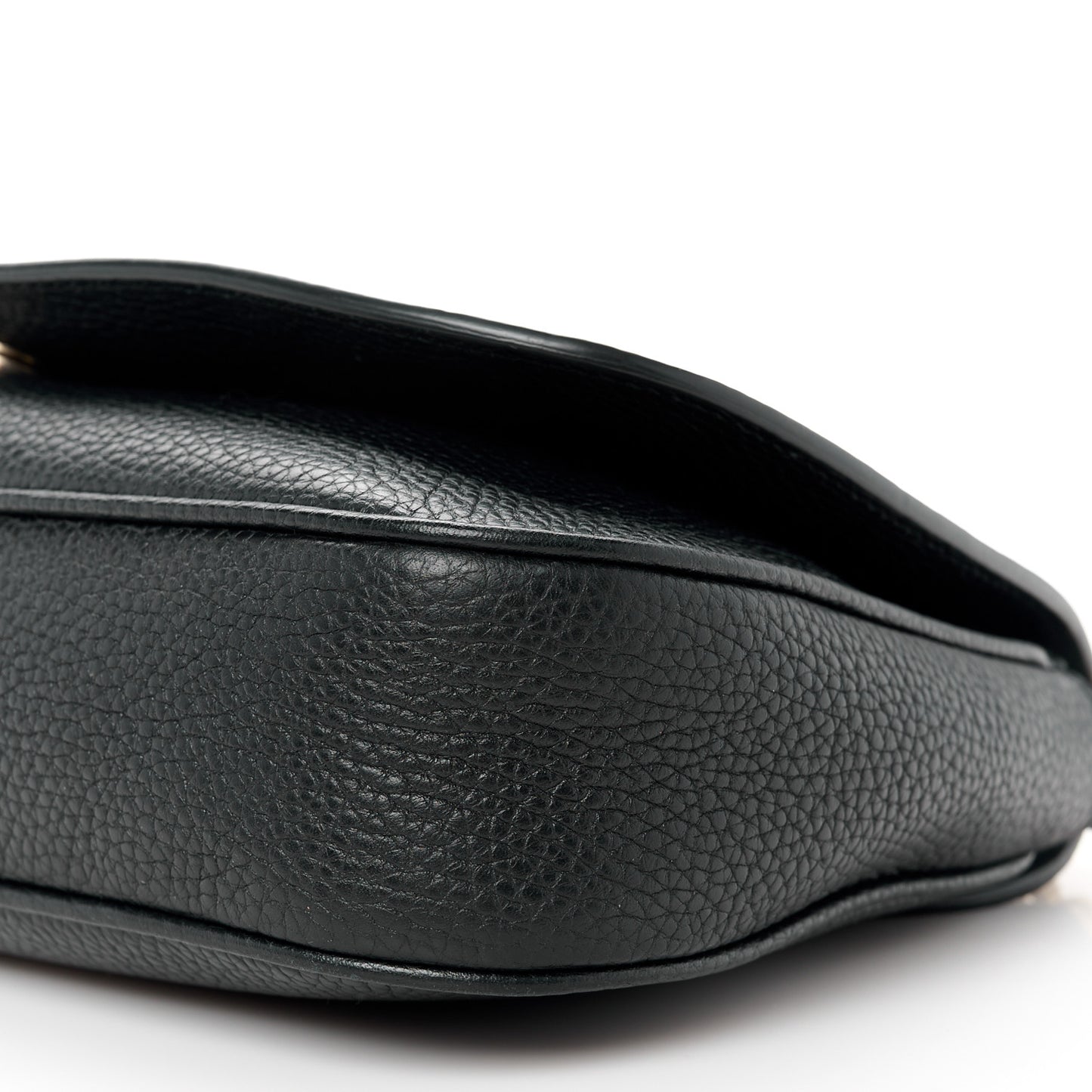 Pebbled Calfskin Medium Soho Flap Crossbody Black