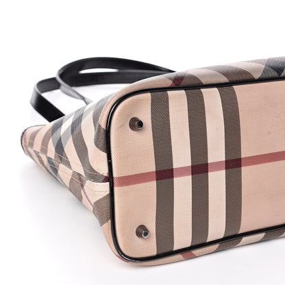 Burberry Patent Trim Nova Check Shopper Tote Black 9 of 14