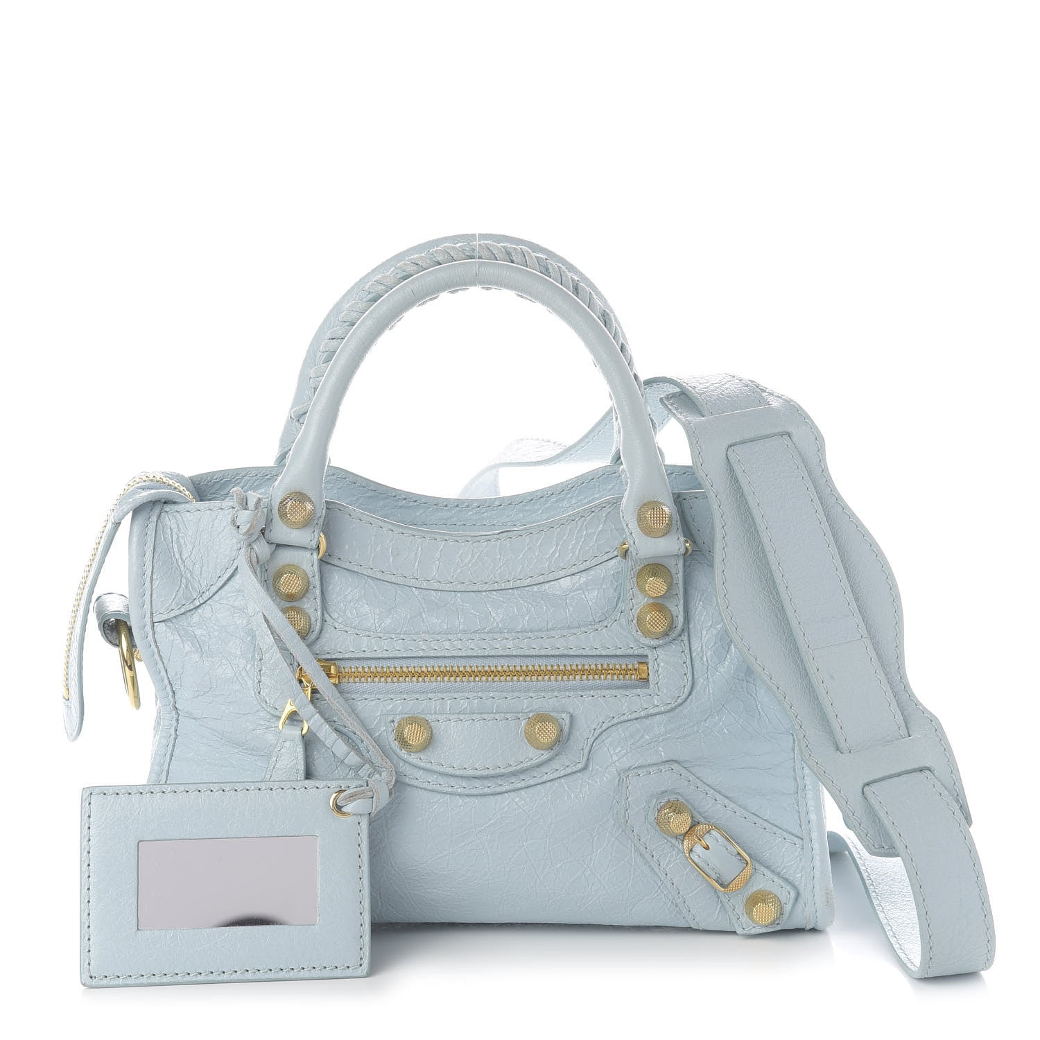 Balenciaga Agneau Giant 12 Gold Hardware Mini City Bleu Dragee 1 of 10