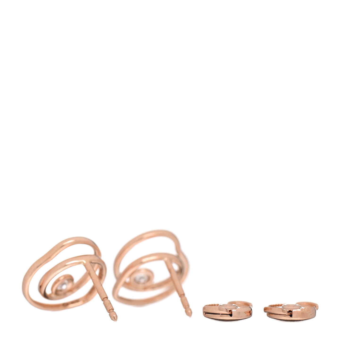 18K Rose Gold Diamond TPM Vertige Coeur Earrings