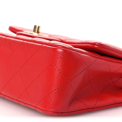Chanel Lambskin Quilted Mini Rectangular Flap Red 10 of 14
