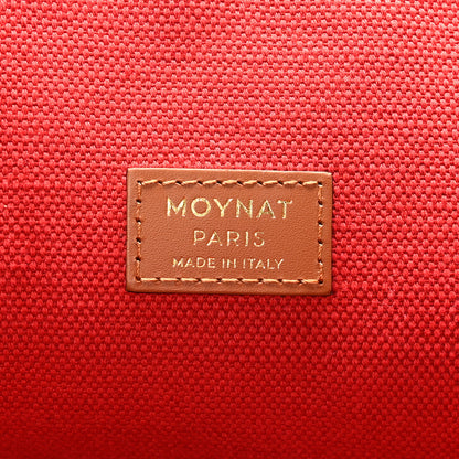 Moynat Grained Calfskin Canvas 1920 Oh! Tote Ruban MM Carbon Bronze Cognac 6 of 9