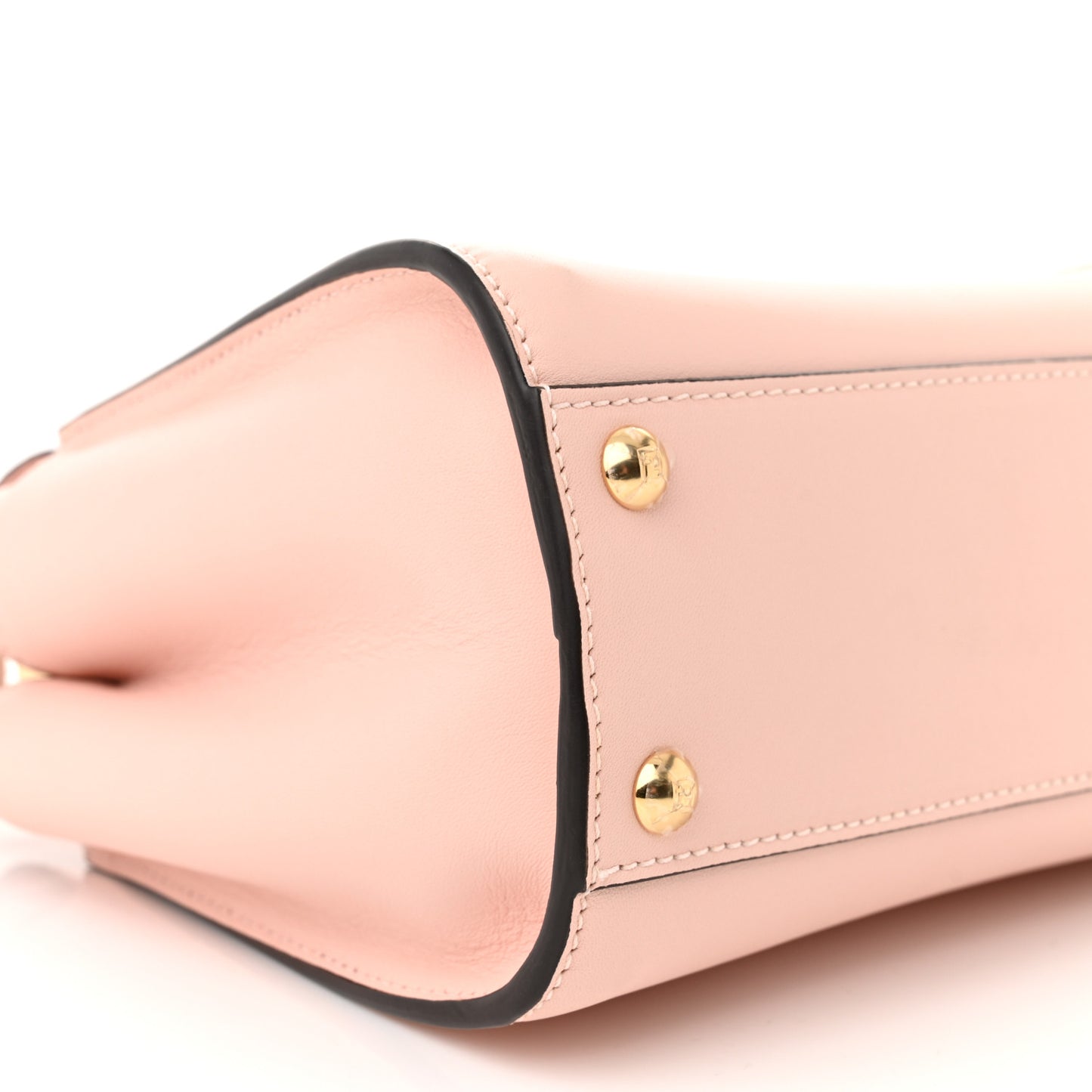 Vitello Seta Canvas FF Embroidered Mini Peekaboo Iconic Satchel Rosa Confetto