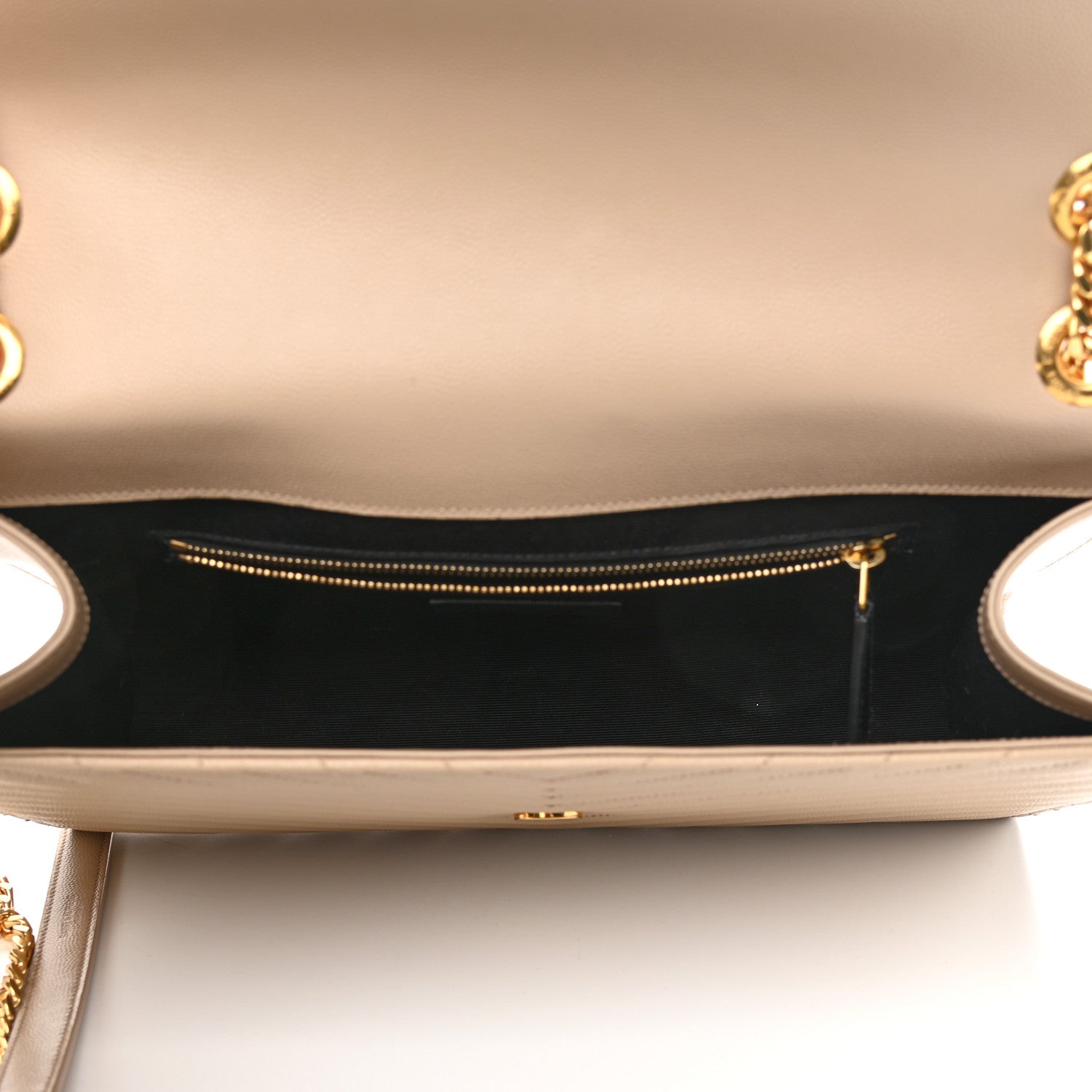 Saint Laurent Grain De Poudre Matelasse Chevron Large Monogram Satchel Dark Beige 5 of 14