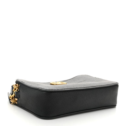 Valentino Garavani Grainy Calfskin VLogo Double Zip Camera Crossbody Bag Black 4 of 12