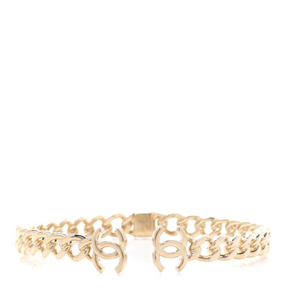 Chanel Metal CC Chain Link Choker Necklace L Gold 1 of 7