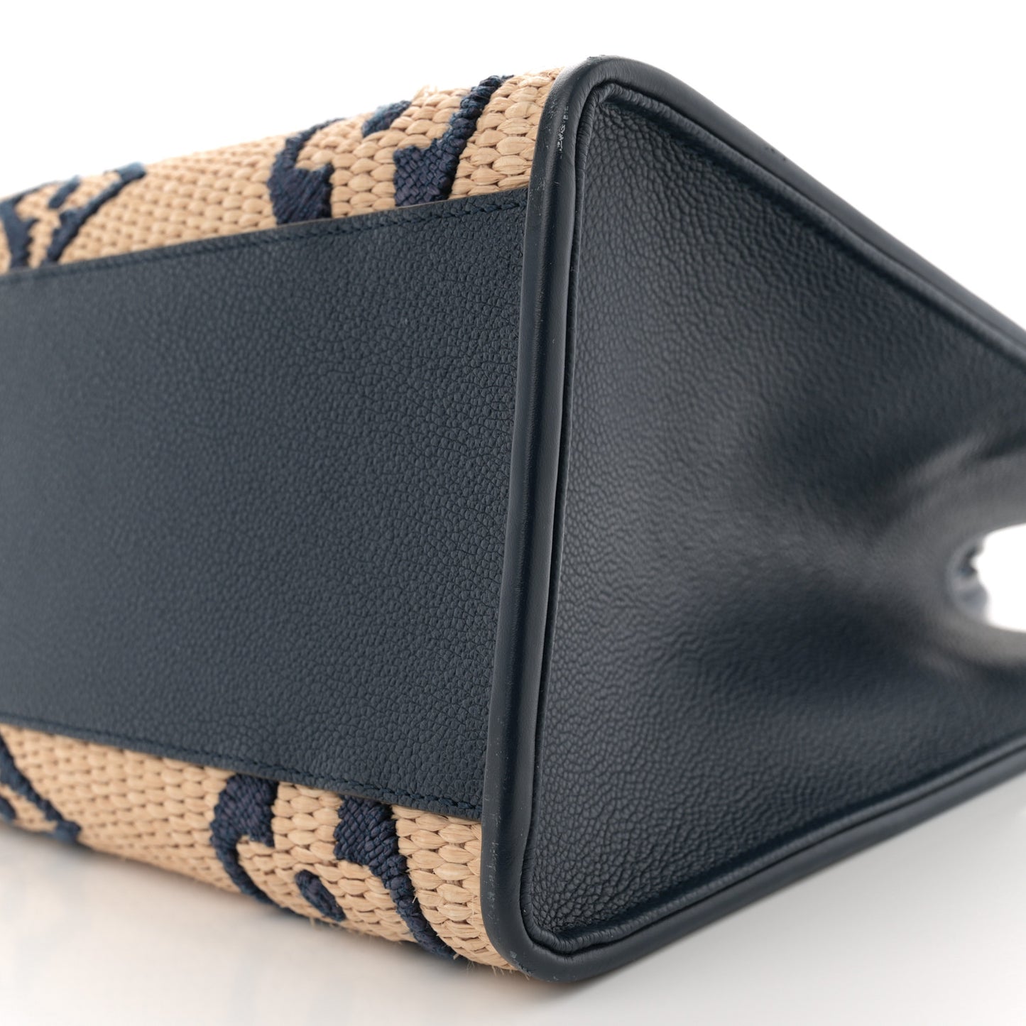 Raffia Calfskin Monogram Giant Onthego MM Blue