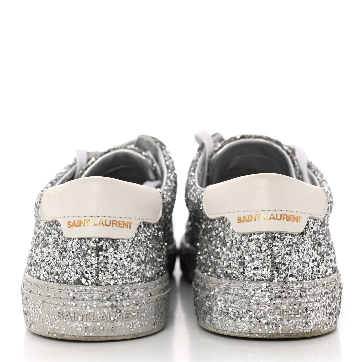 Calfskin Crystal Glitter Andy Sneakers 36 Silver