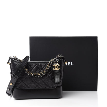 Chanel Aged Calfskin Quilted Small Gabrielle Hobo Black 11 of 11