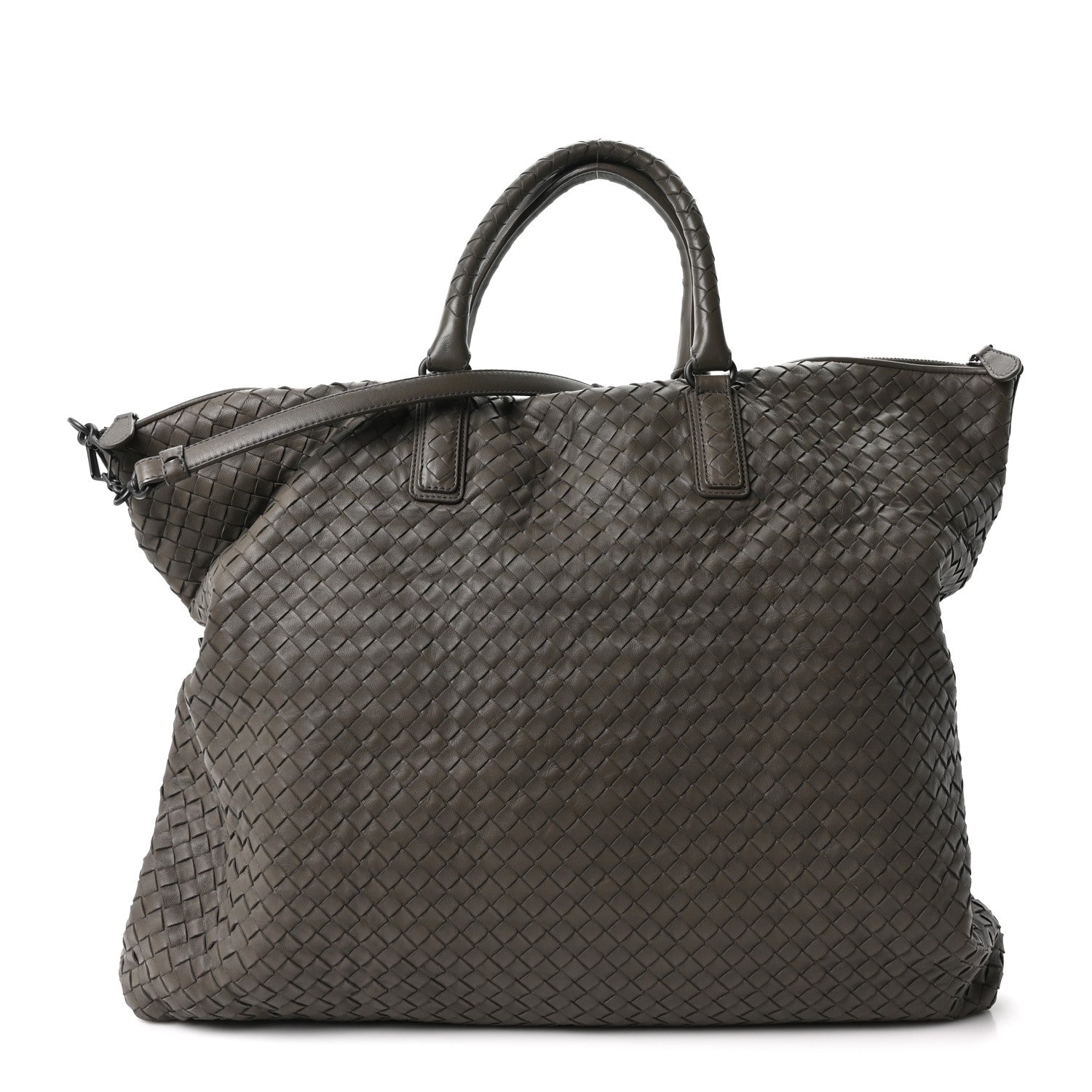 Bottega Veneta Nappa Intrecciato Maxi Convertible Tote Grey 1 of 9